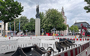 Baustelle in der Augsburger Straße